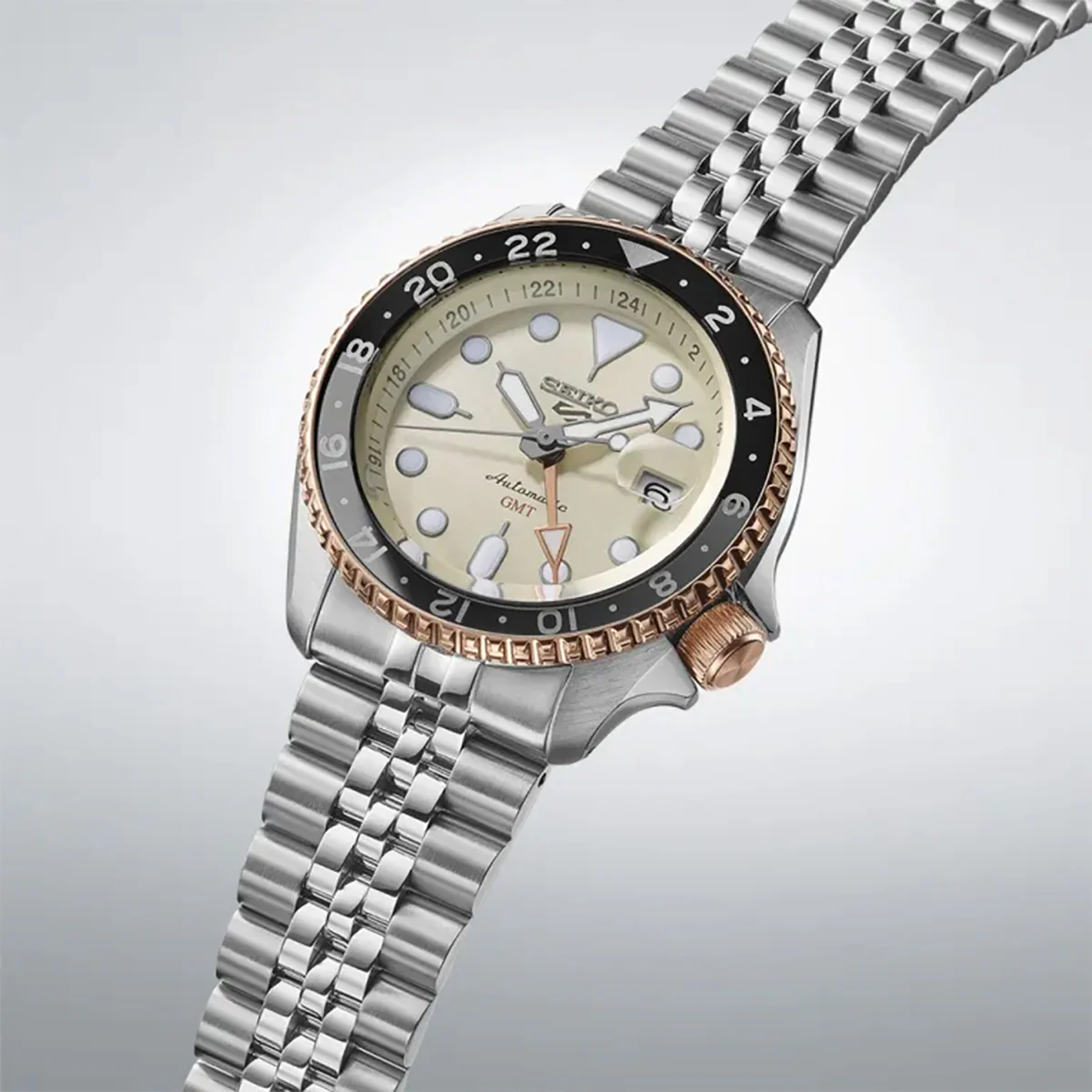 5 Sports GMT Asian limited edition Men Automatic Yellow Dial Analog Stainless Steel Watch SSK046K1