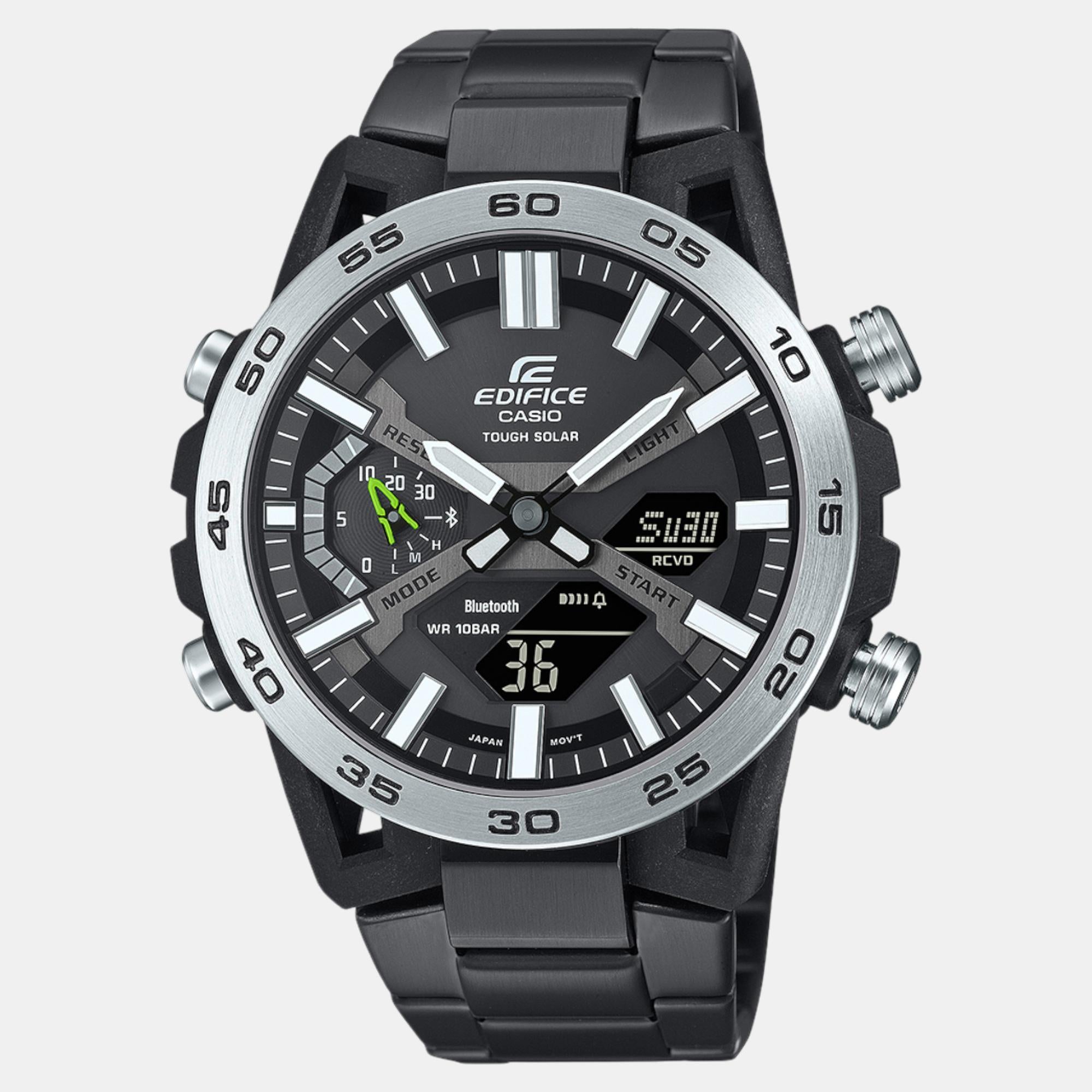 Edifice Men Quartz Black Dial Analog-Digital Stainless Steel Watch ECB-2000DD-1ADF ED609