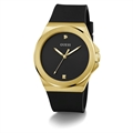 Dress Men Quartz Black Dial Analog Silicone Watch GW0790G1