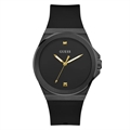 Dress Men Quartz Black Dial Analog Silicone Watch GW0790G2