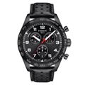 Men Black Leather Chronograph Watch T1316173605200