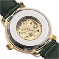 Men Green Skeleton Dial Leather Straps Analogue Watch ES-8011-09