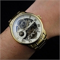 Men White Skeleton Dial Bracelet Style Straps Analogue Automatic Watch ES-8006-22