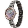 Titan Aura Quartz Analog Titanium Mother of Pearl Dial Titanium Stainless Steel Strap Watch for Women nt95243km01