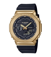 Men G-Shock G-Steel GM-2100G-1A9DR Gold Ana-Digi Dial Black Resin Strap G1278