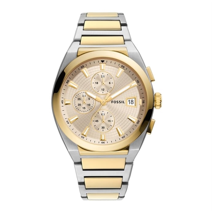 Everett Men Quartz Silver Dial Chronograph Stainless Steel Watch FS5796