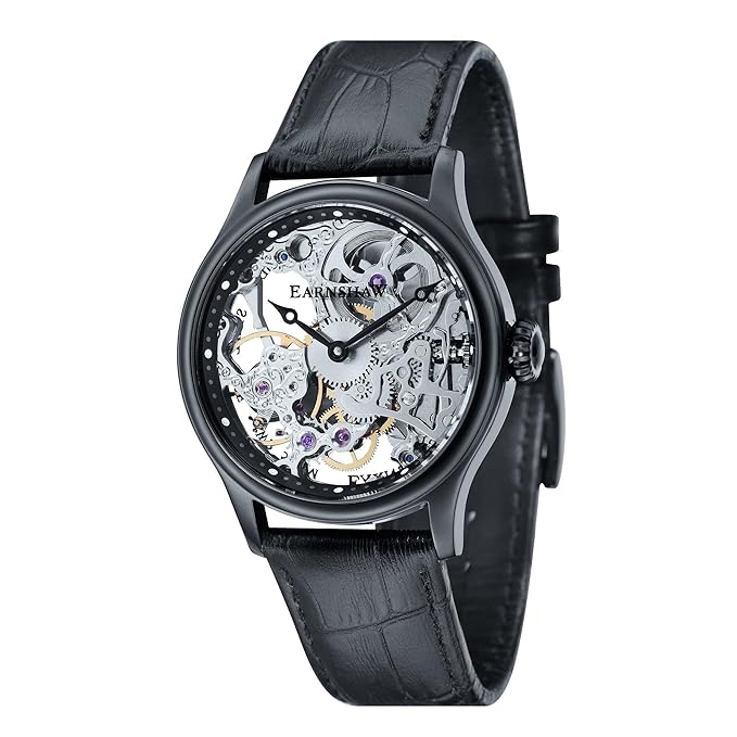 Men Brass Skeleton Dial & Stainless Steel Analogue Watch ES-8049-44