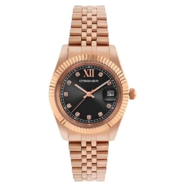 Men Brass Embellished Dial & Bracelet Style Straps Analogue Watch 521RGM.3G