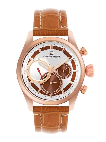 Men Skeleton Dial & Leather Straps Analogue Multi Function Watch 680RGL.9G