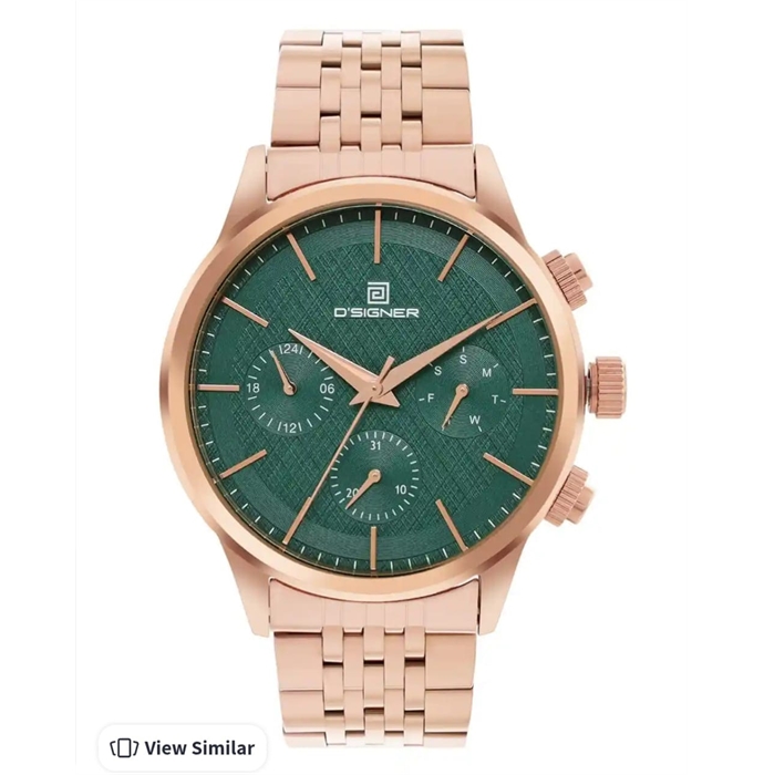 Men Textured Stainless Steel Bracelet Style Straps Analogue Watch 841RGM.16G