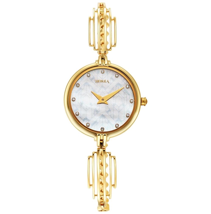 Titan Nebula 18k Gold Analog with Diamond Studded Indices Watch for Women